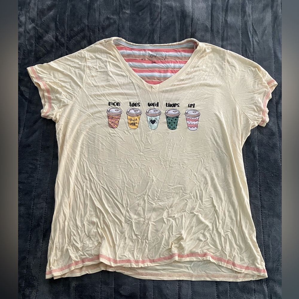 LOV coffee pajama top